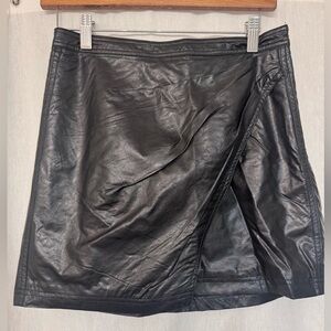 Free People Black vegan Leather Skirt